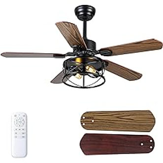 Dannilong Farmhouse Ceiling Fan with Light and Remote 42