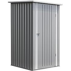 Patiowell Outdoor Storage Containers 3’ x 3.1’ Metal Outdoor Storage Shed,Small Steel Utility Tool Shed Storage House with Lockable Door,Garden Tool She