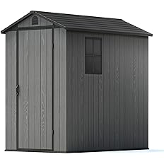  Patiowell 4X6 Plastic Shed for Outdoor Storage,Resin Shed with Window for Garden,Backyard,Tool Storage Use